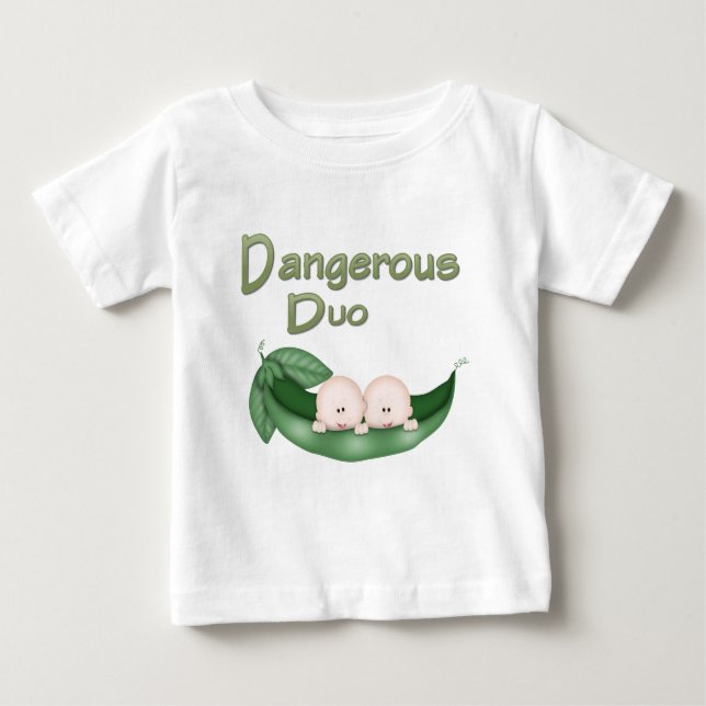 Camiseta Para Bebê Gêmeos Engraçados (Frente)