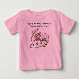 Camiseta Para Bebê Gêmeos Mamãe e Pai Sonho T-shirt