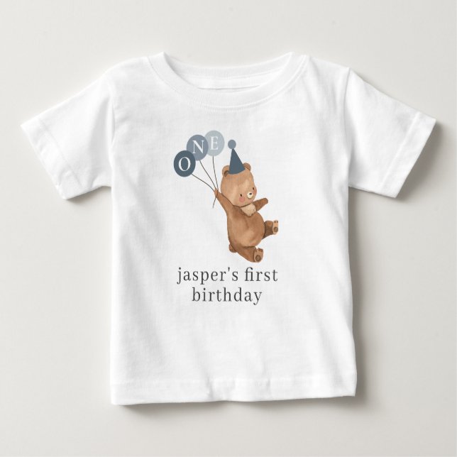 Camiseta Para Bebê Gêmeos Meninos (Esquerda) - Chapéu do Partido Urso (Frente)