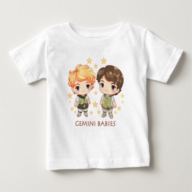 Camiseta Para Bebê Gemini Babies (Frente)