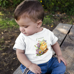 Camiseta Para Bebê Gênero do Pintinho do bebê Neutro