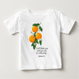 Camiseta Para Bebê Gênesis da Fruta laranja 12:2