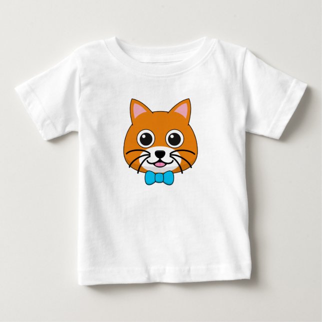 Camiseta Para Bebê Gengibre Feliz e Bonito com Papillon (Frente)