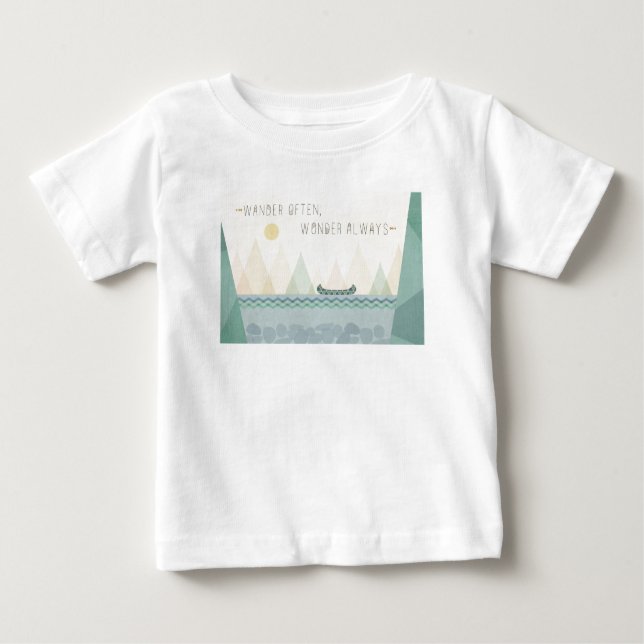 Camiseta Para Bebê Geo exterior eu | vagueio frequentemente, (Frente)