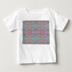 Camiseta Para Bebê Geométrica Rosa Púrpura Verde