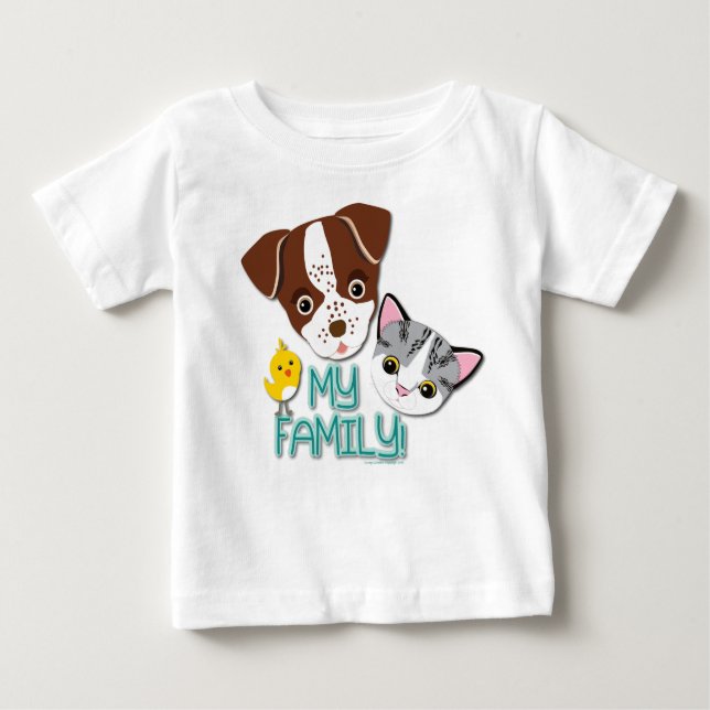 Camiseta Para Bebê George, Bethie e Cutie Canary: Minha Família! (Frente)