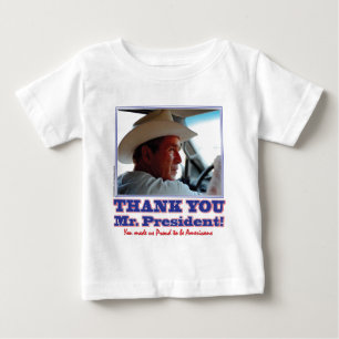Camiseta Para Bebê George Bush/Obrigado!