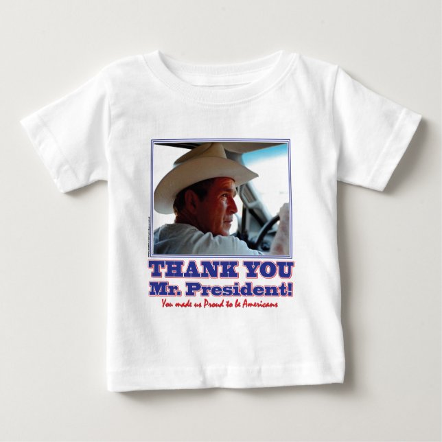 Camiseta Para Bebê George Bush/Obrigado! (Frente)