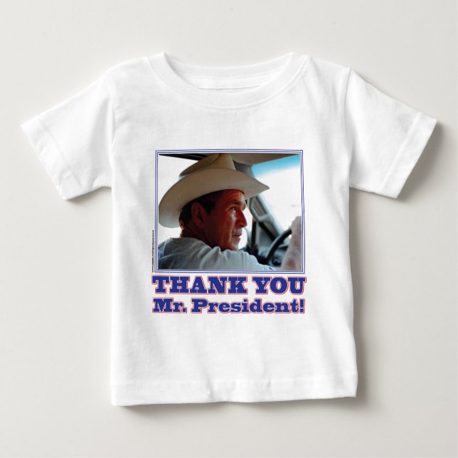 Camiseta Para Bebê George Bush/Obrigado! (Frente)
