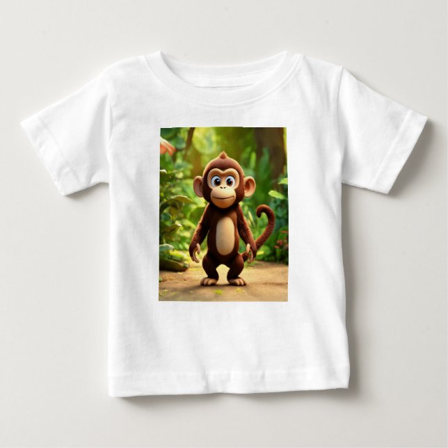 Camiseta Para Bebê George Curioso: O Pequeno Viajante (Frente)