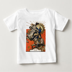 Camiseta Para Bebê George Washington a cavalo
