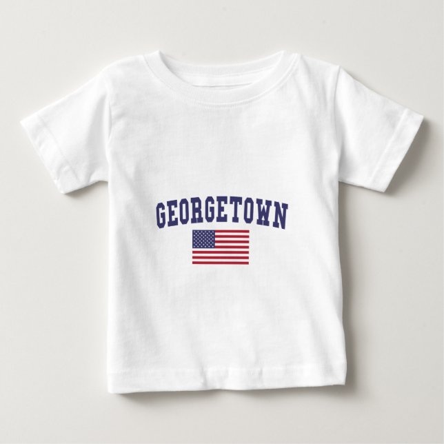 Camiseta Para Bebê Georgetown EUA Flag (Frente)