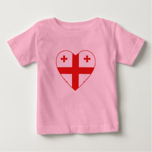 Camiseta Para Bebê Georgia Flag Heart Shirt