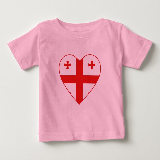 Camiseta Para Bebê Georgia Flag Heart Shirt (Frente)