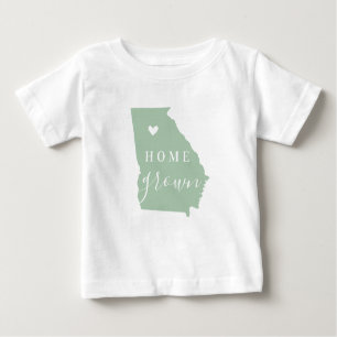 Camiseta Para Bebê Georgia Home Grown Mapa de Estado de Cores Editá