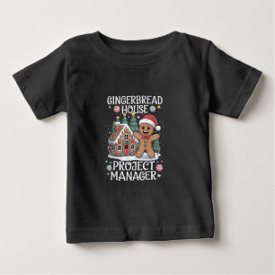 Camiseta Para Bebê Gerente de Projeto de Casa de Gingerbread Natal Di