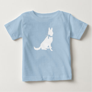 Camiseta Para Bebê German shepherd Cão Chá de fraldas - Garota Rosa