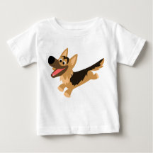German shepherd de Cartoon Feliz e Bonito T-Shirt