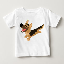 Camiseta Para Bebê German shepherd de Cartoon Feliz e Bonito T-Shirt