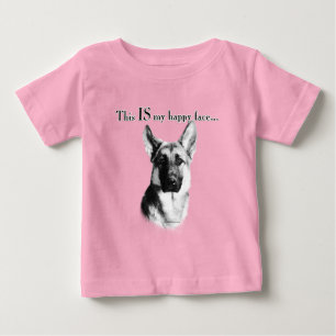 Camiseta Para Bebê German shepherd de rosto feliz