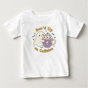 Camiseta Para Bebê Ghost Boo Coffee Design