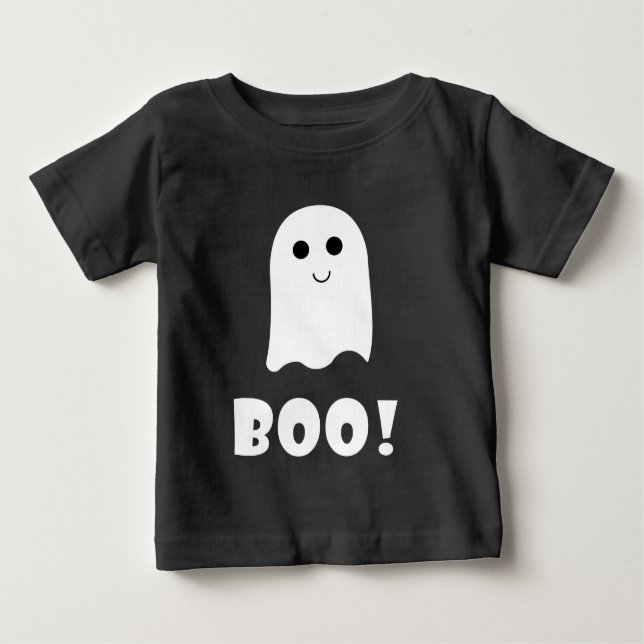 Camiseta Para Bebê Ghost Boo Feliz Halloween Hoodie (Frente)
