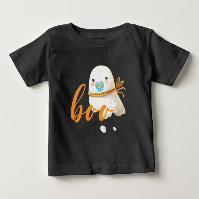 Camiseta Para Bebê Ghost Pacifier Boo (Frente)
