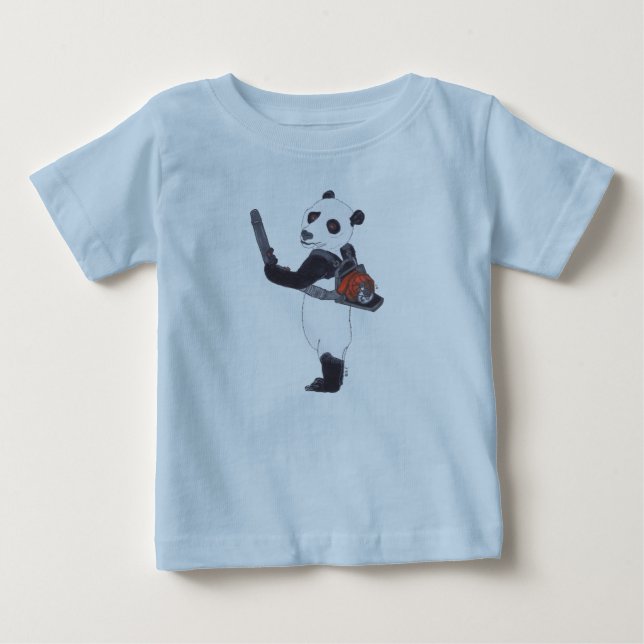 CAMISETA PARA BEBÊ GIANT PANDA BEAR GARDENING (Frente)