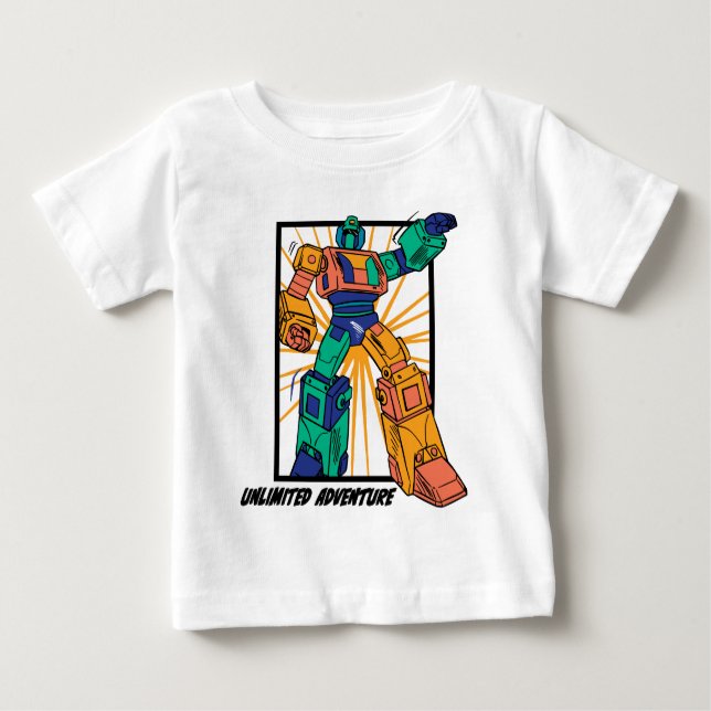 Camiseta Para Bebê Giant Warrior Robot: Aventura Ilimitada (Frente)