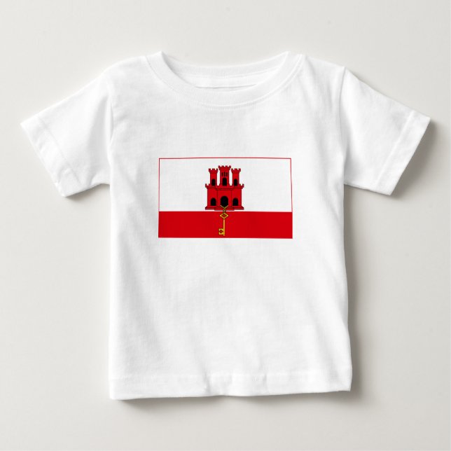 Camiseta Para Bebê Gibraltar Flag (Frente)