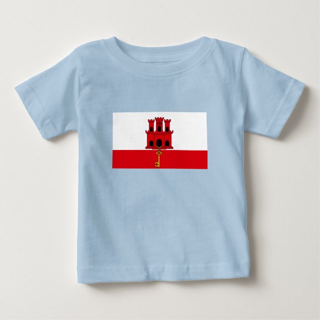 Camiseta Para Bebê Gibraltar Flag (Frente)