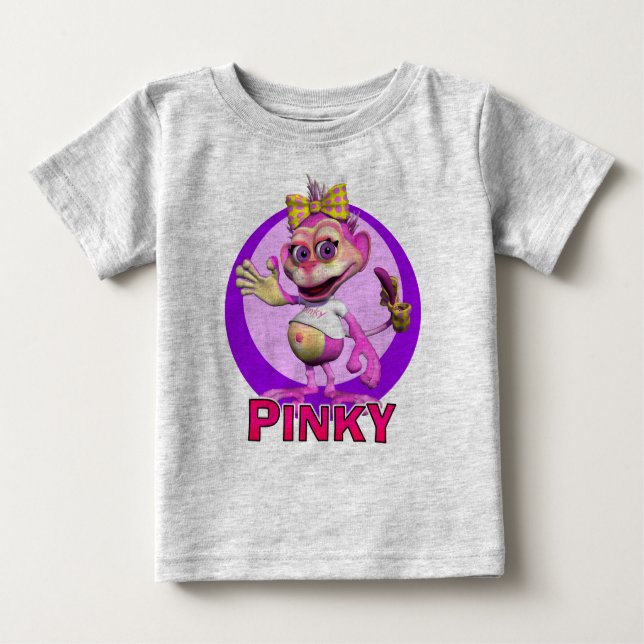 Camiseta Para Bebê GiggleBellies mindinho o macaco (Frente)