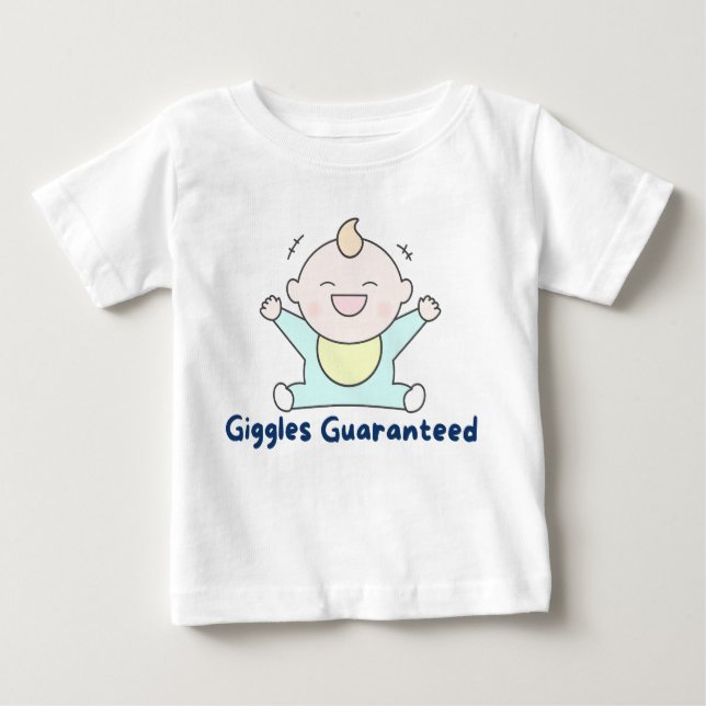 Camiseta Para Bebê 👶 "Giggles Garantidos" 😄 (Frente)