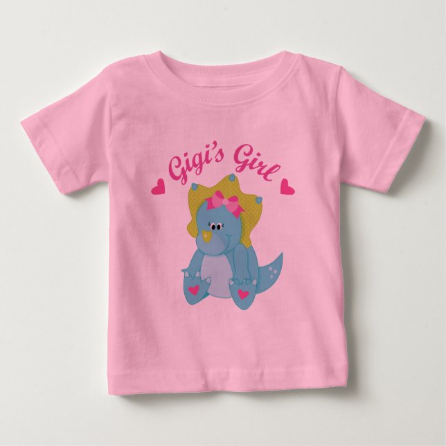 Camiseta Para Bebê Gigis Girl Dinosaur (Frente)