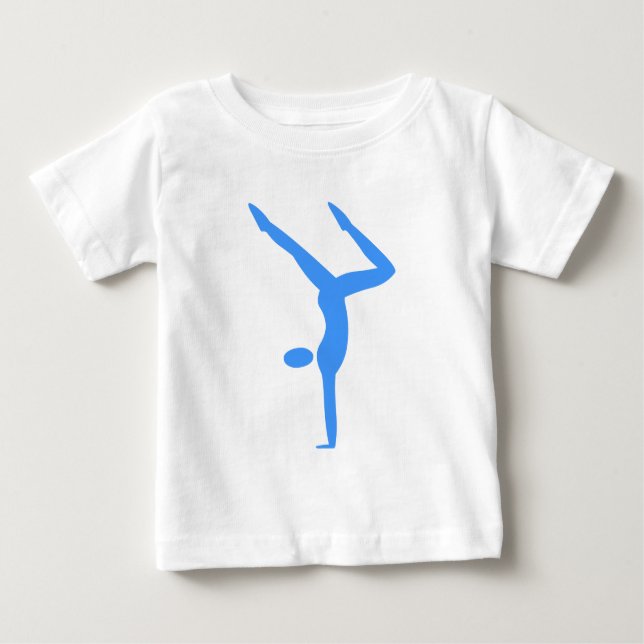 Camiseta Para Bebê Ginástica - Azul Bebê (Frente)