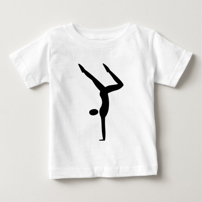 Camiseta Para Bebê Ginástica - Preto (Frente)