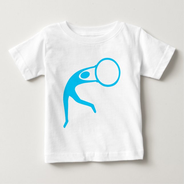 Camiseta Para Bebê Ginástica Rítmica Figura - Azul-Céu (Frente)