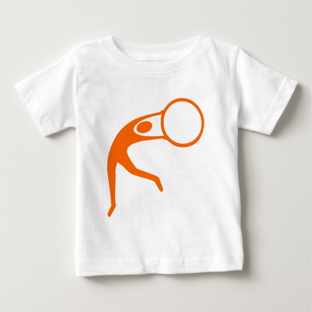 Camiseta Para Bebê Ginástica Rítmica Figura - Laranja (Frente)