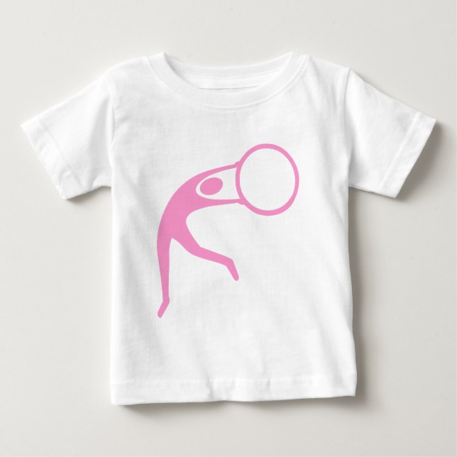Camiseta Para Bebê Ginástica Rítmica Figura - Rosa (Frente)