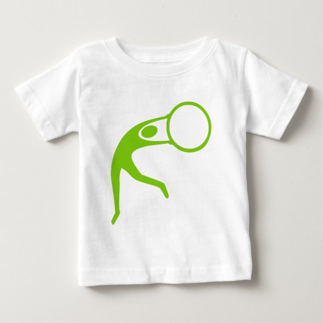 Camiseta Para Bebê Ginástica Rítmica Figura - Verde Marciano (Frente)
