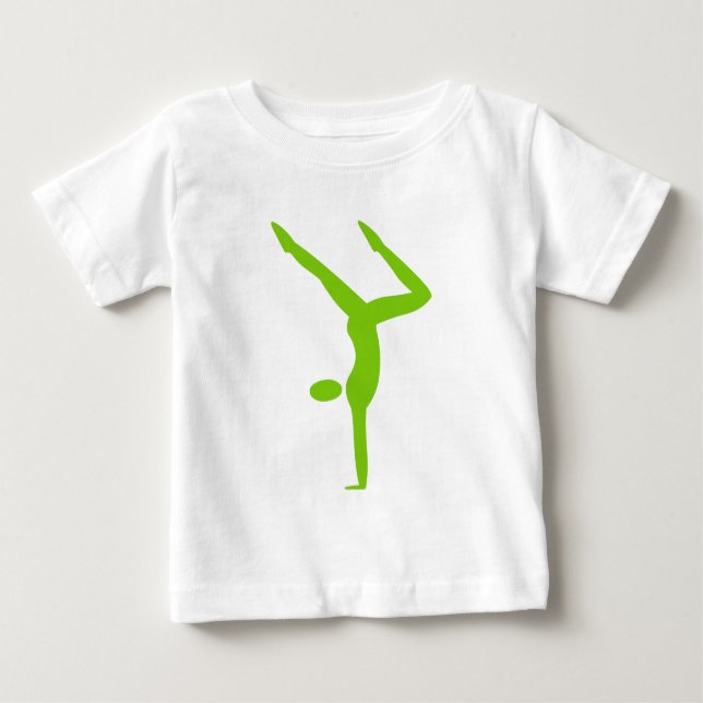 Camiseta Para Bebê Ginástica - Verde marciano (Frente)