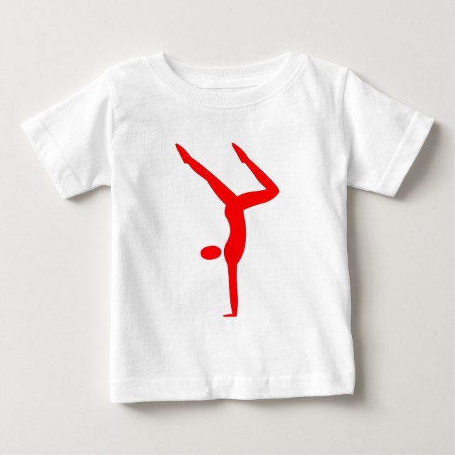 Camiseta Para Bebê Ginástica - Vermelho (Frente)