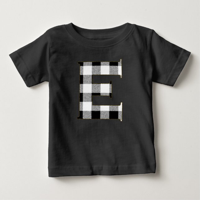 Camiseta Para Bebê Gingham Check E (Frente)