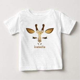 Camiseta Para Bebê Girafa bebê Safari Selvagem um aniversário