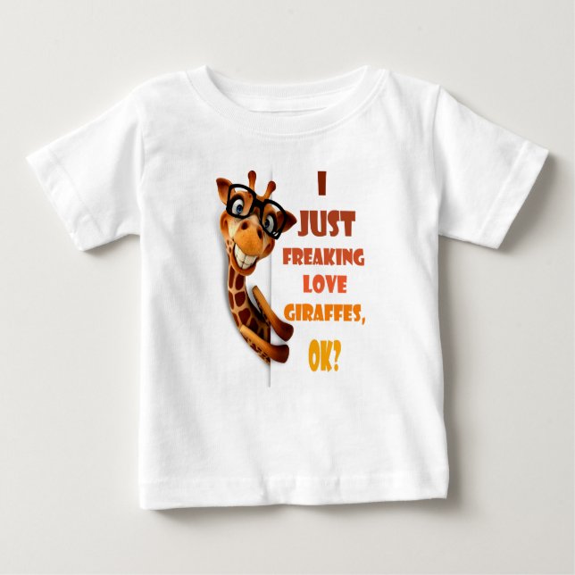 Camiseta Para Bebê Girafa bonita (Frente)