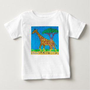 Camiseta Para Bebê Girafa (branca) - Camiseta de Bebê