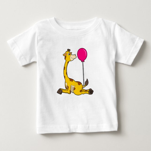 Camiseta Para Bebê Girafa com Balão (Frente)