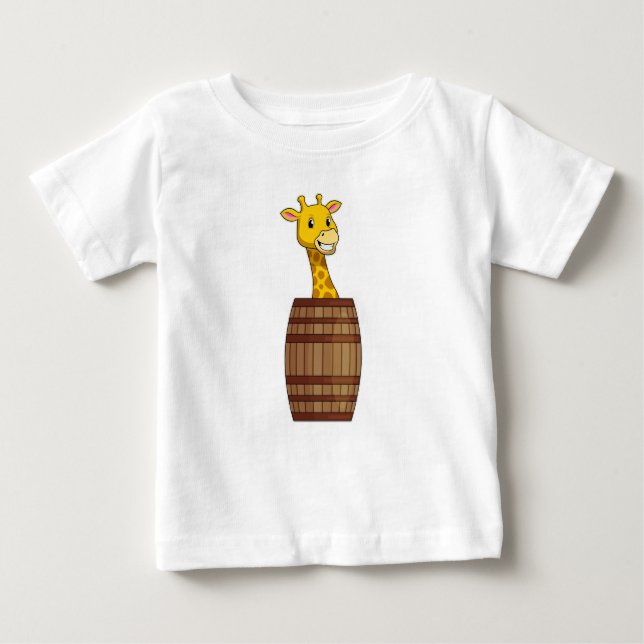 Camiseta Para Bebê Girafa com Barrel (Frente)