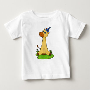 Camiseta Para Bebê Girafa com chapéu do Partido