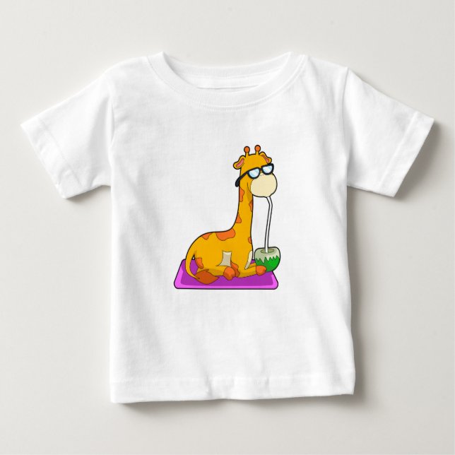 Camiseta Para Bebê Girafa com coco (Frente)